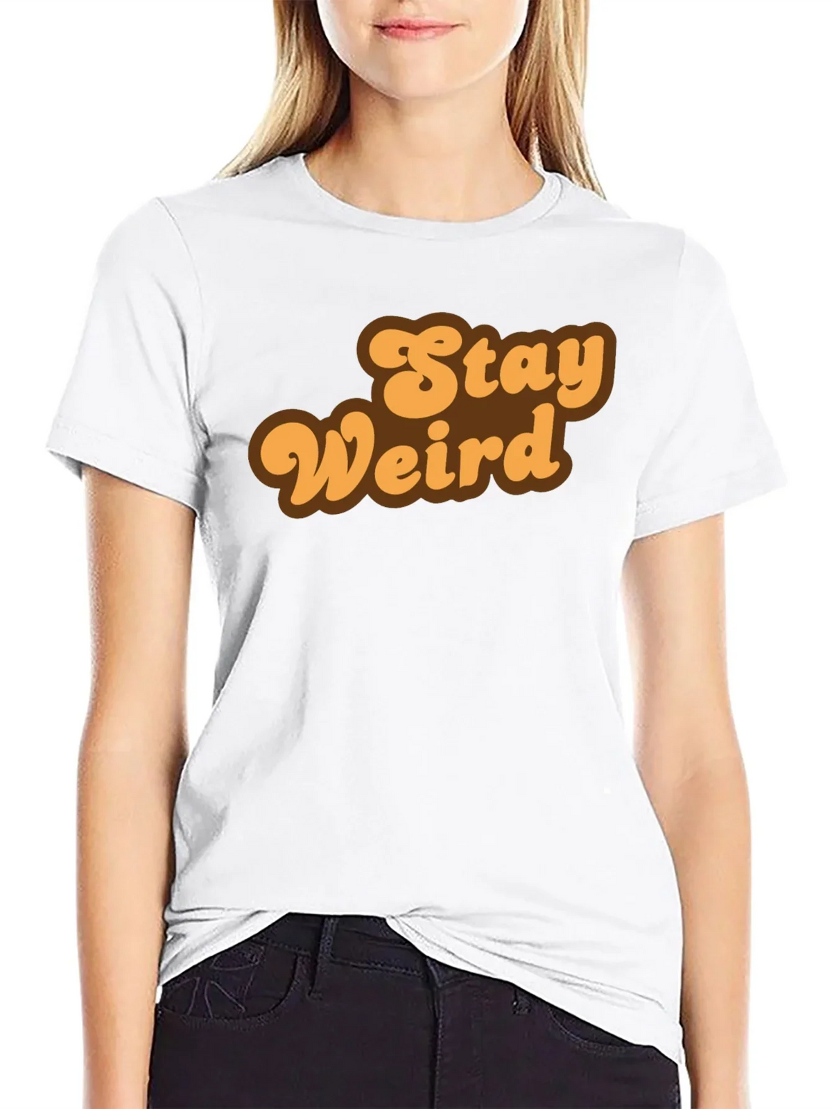 Stay Weird Retro Graphic Tee - Black