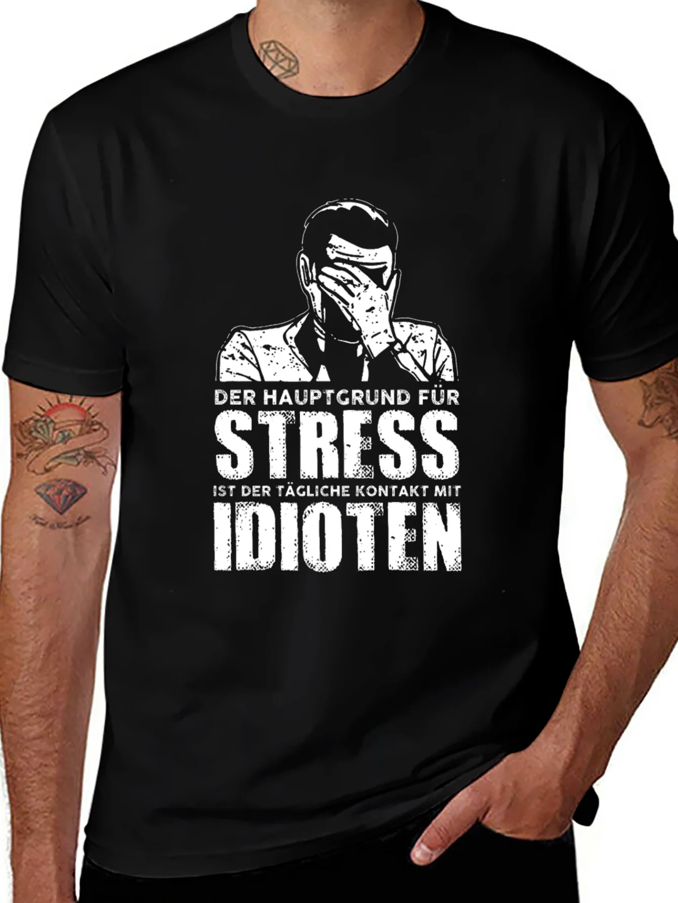 Stress Idioten T-Shirt - Black