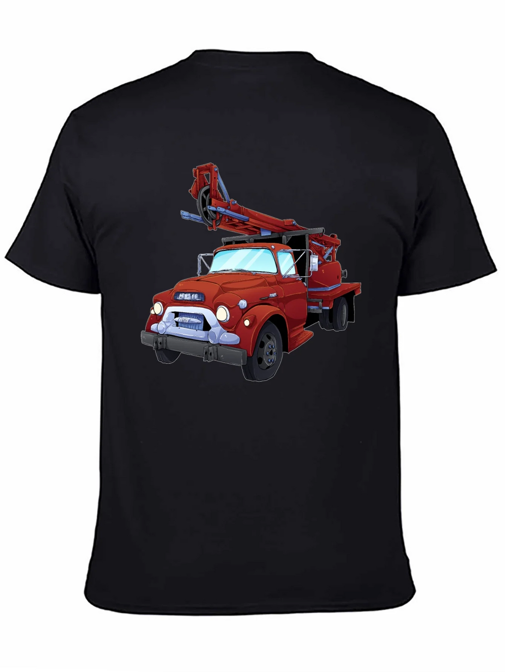 Cartoon Fire Truck Graphic T-Shirt - Classic Style
