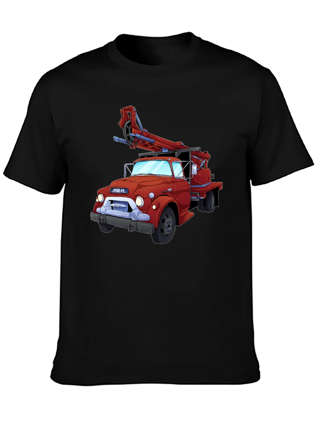 Cartoon Fire Truck Graphic T-Shirt - Classic Style