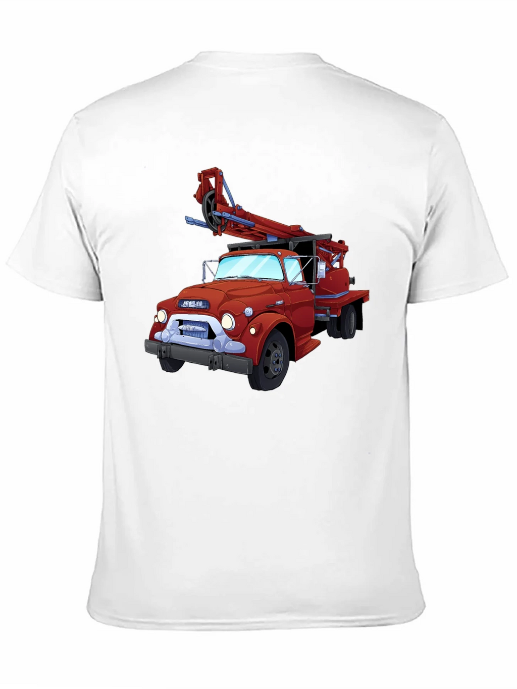 Cartoon Fire Truck Graphic T-Shirt - Classic Style