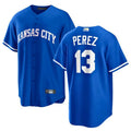 KC.Royals #13 Salvador Perez Player Blue Home Replica Baseball Jerseys