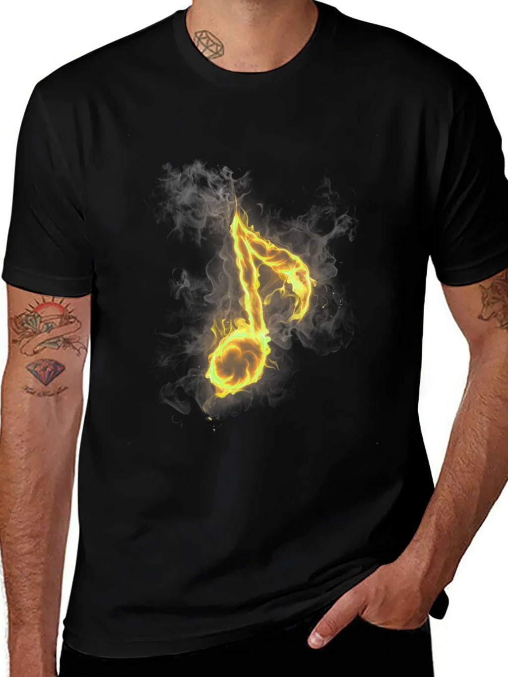 Fiery Note Black T-Shirt