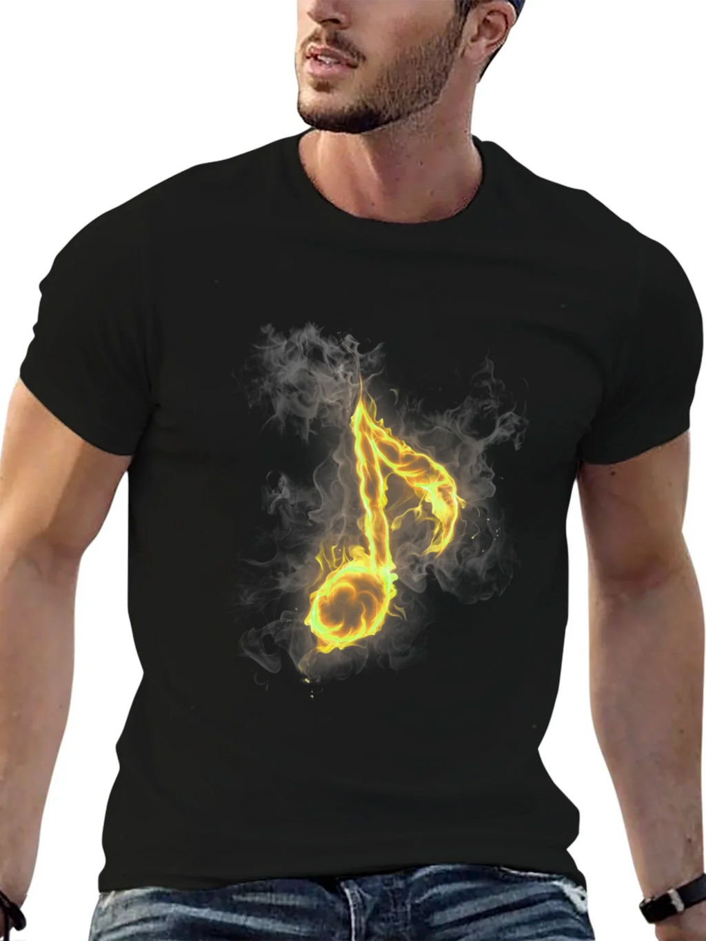 Fiery Note Black T-Shirt