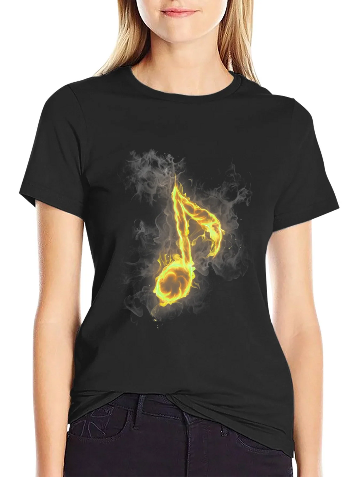 Fiery Note Black T-Shirt