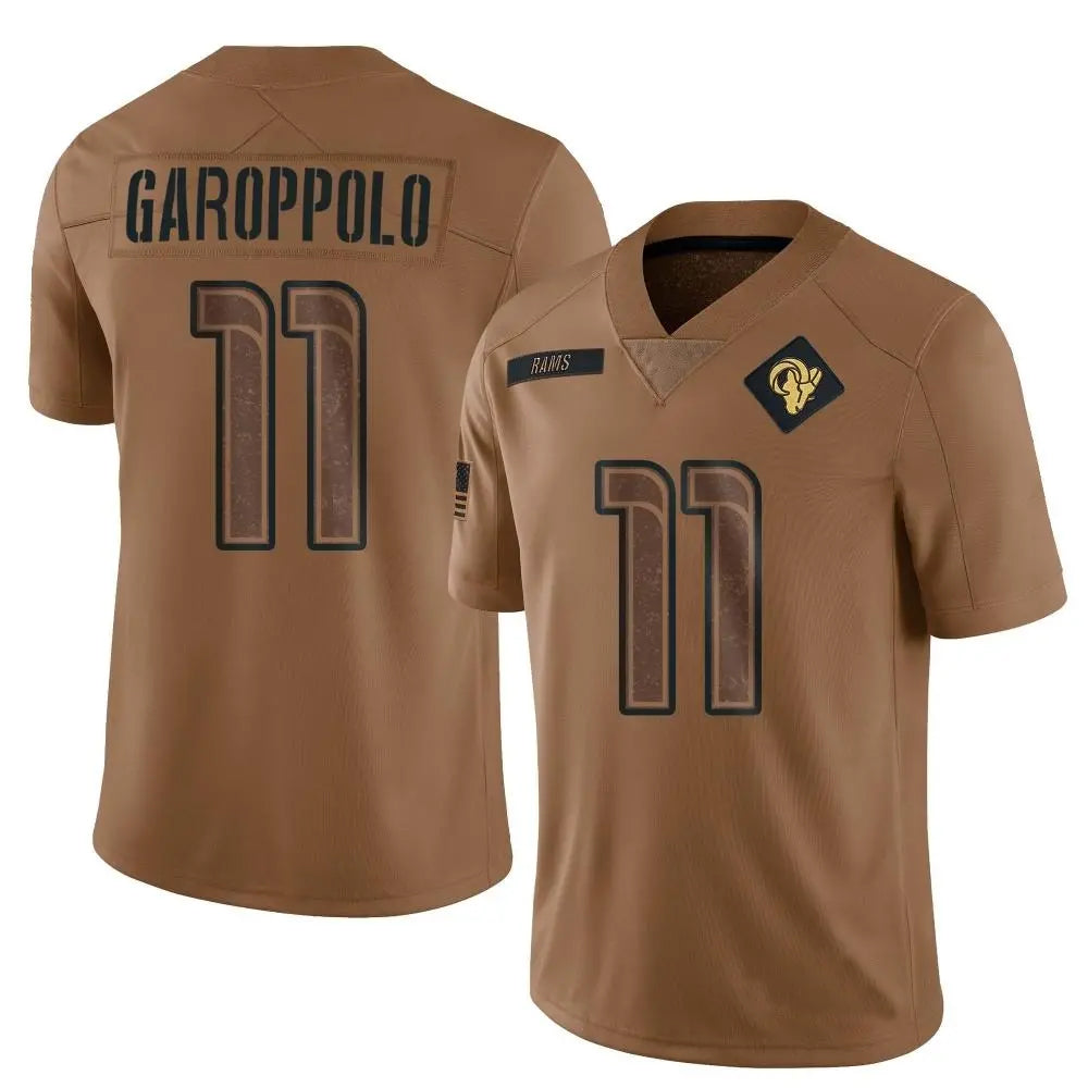 LA.Rams #11 Jimmy Garoppolo Player Brown Salute To Service Limited Football Jerseys
