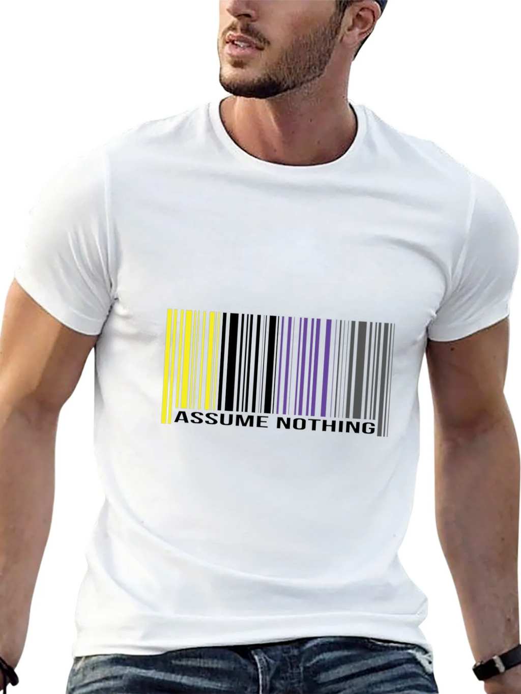 Assume Nothing Barcode Graphic T-Shirt