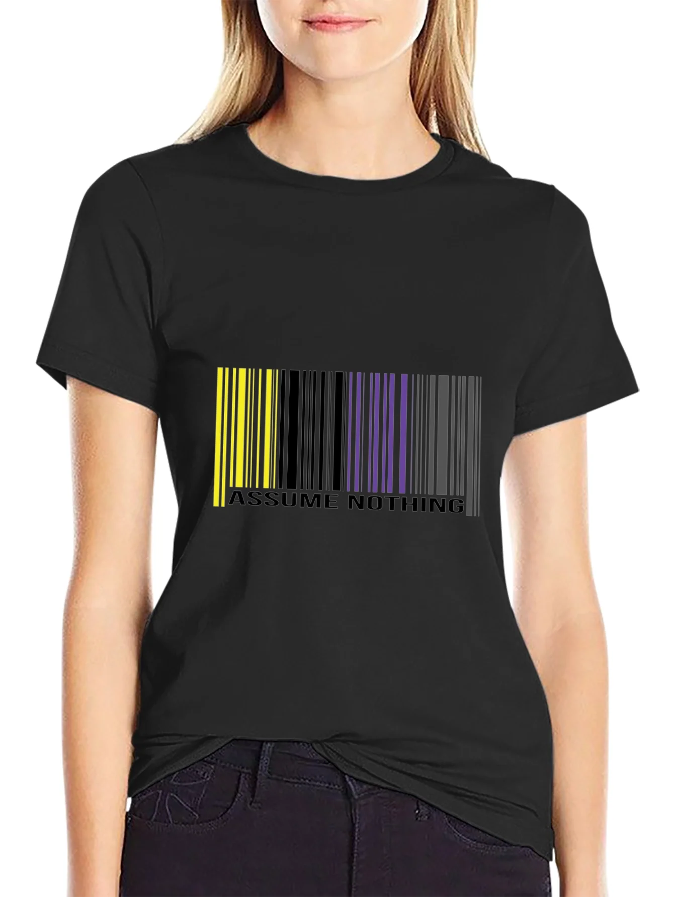 Assume Nothing Barcode Graphic T-Shirt