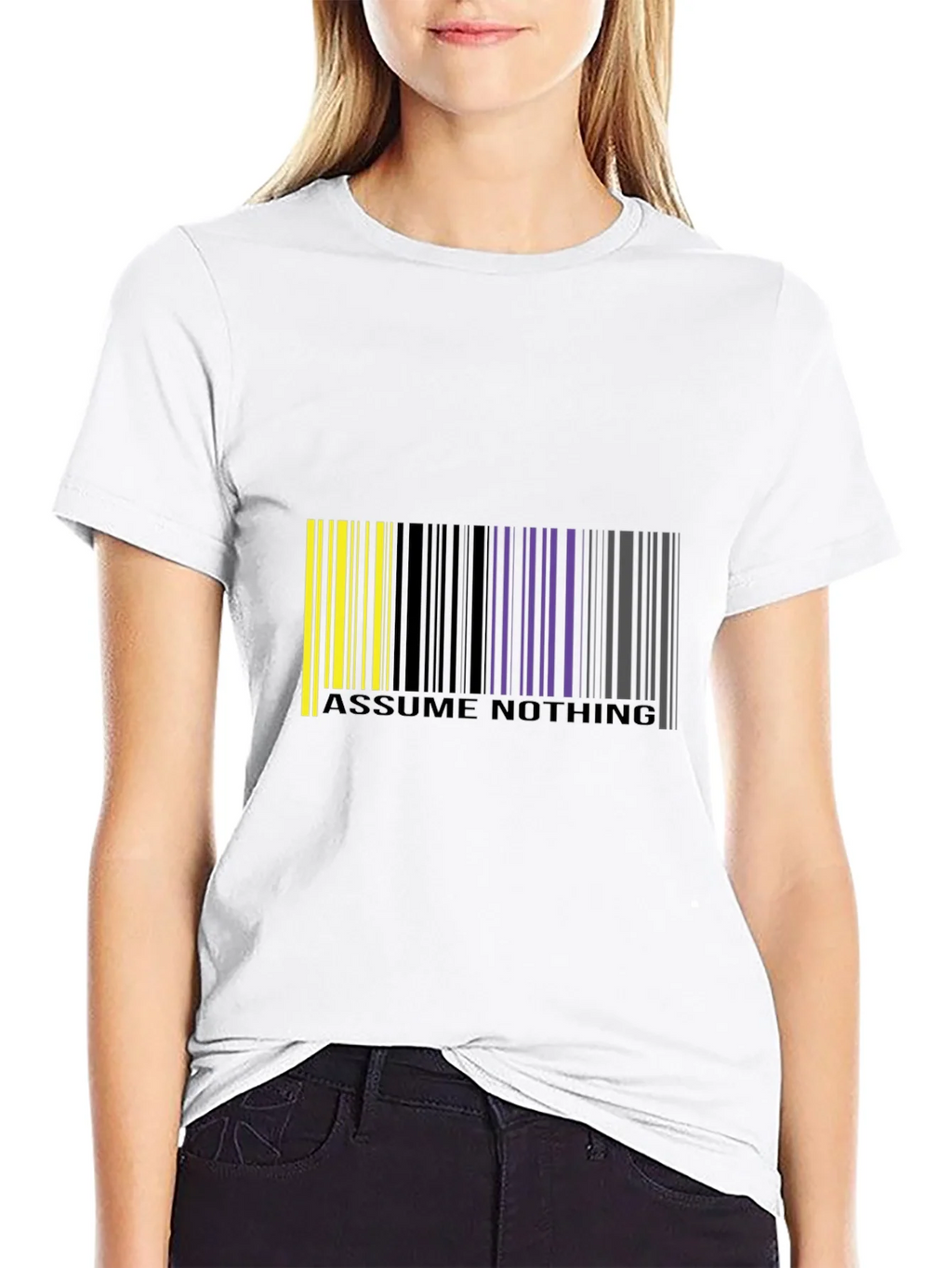 Assume Nothing Barcode Graphic T-Shirt