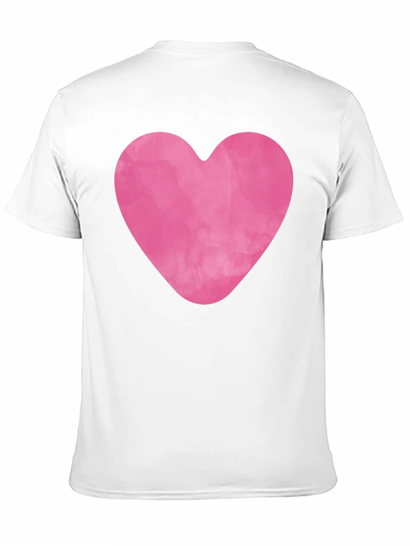 Pink Heart Graphic Black Tee