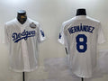 LA.Dodgers #8 Enrique Hern��������ndez Player White Gold Collection Limited Baseball Jerseys