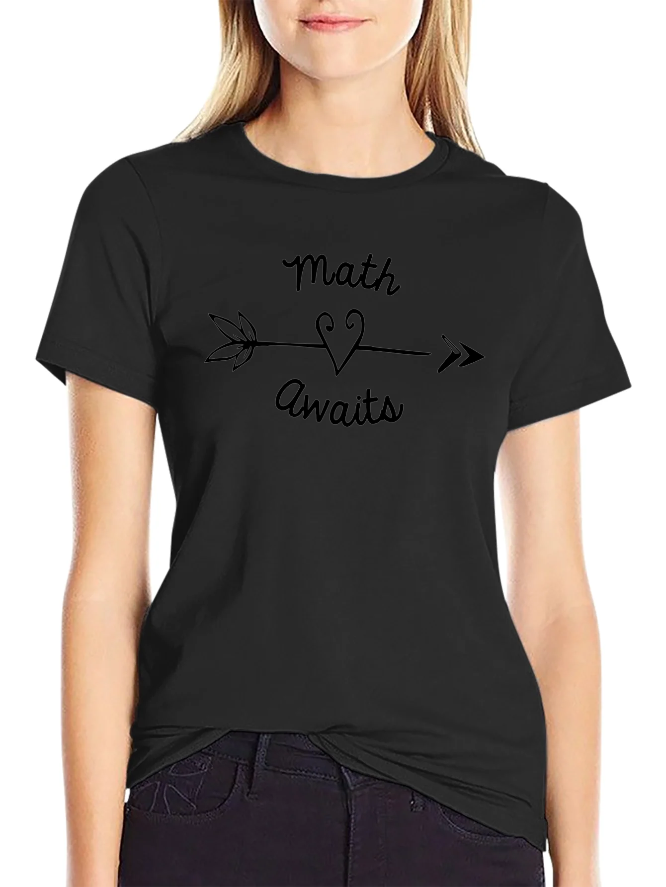 Math Awaits T-Shirt Arrow Heart Design