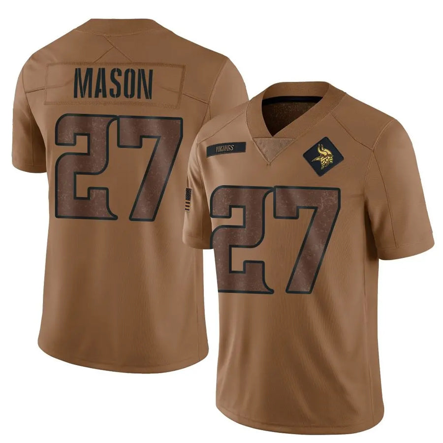 MN.Vikings #27 Jordan Mason Player Brown Salute To Service Limited Football Jerseys