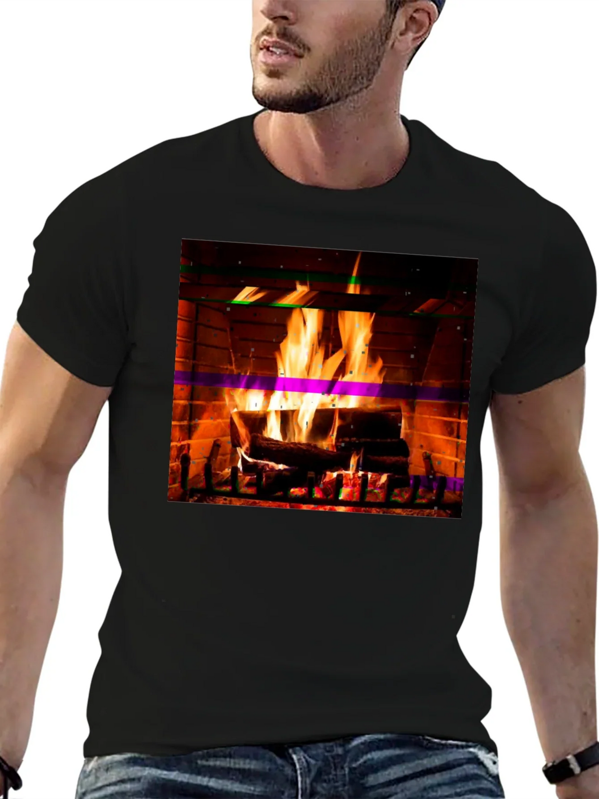 Cozy Fireplace Graphic T-Shirt