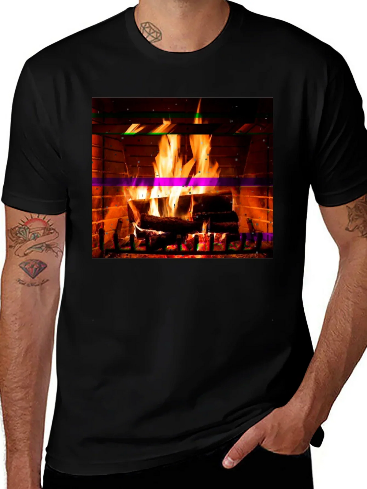 Cozy Fireplace Graphic T-Shirt