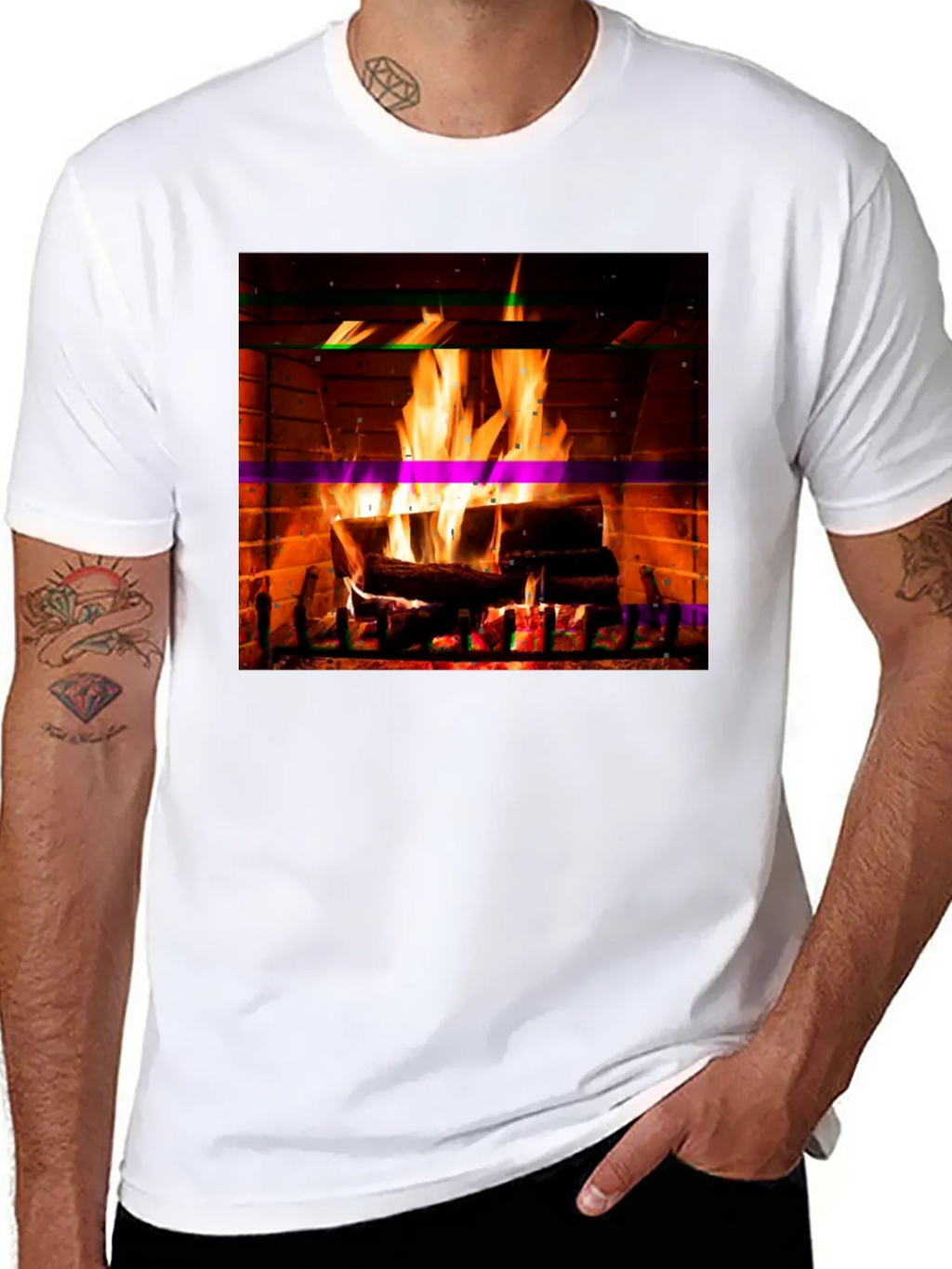 Cozy Fireplace Graphic T-Shirt