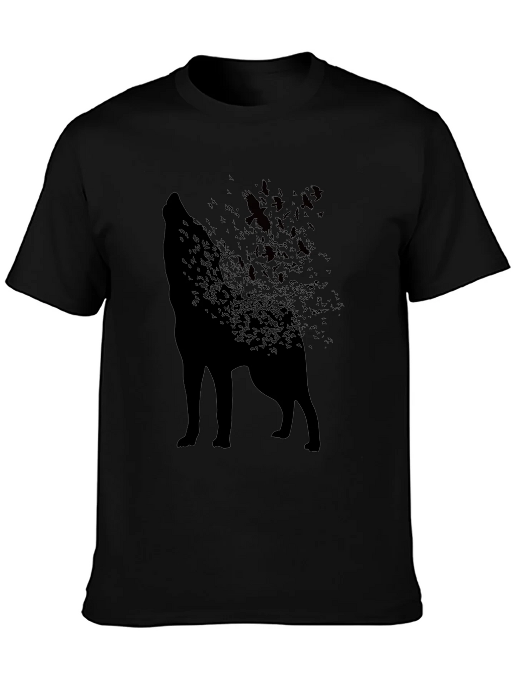 Wolf Silhouette T-Shirt - Unique Bird Design