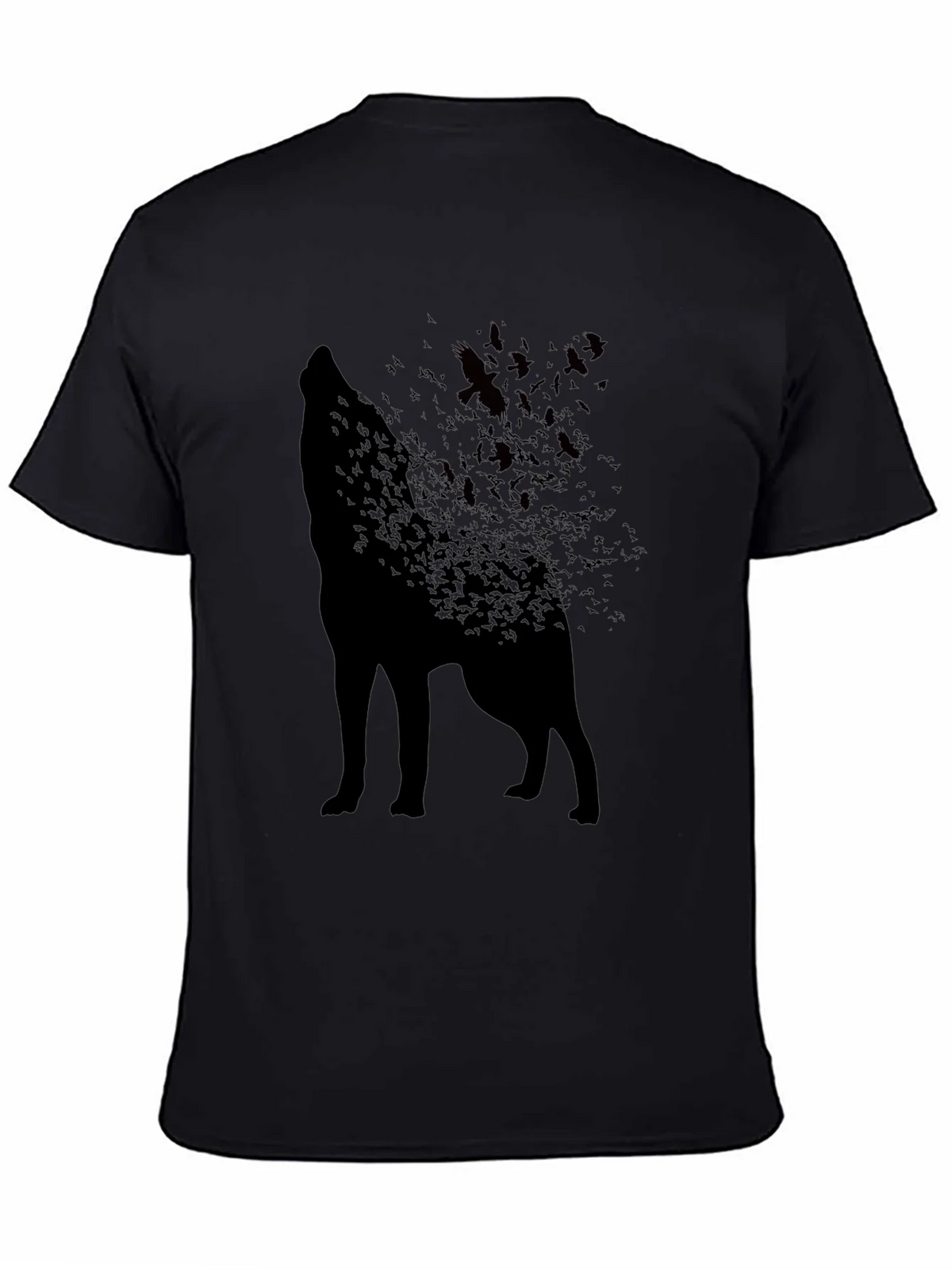 Wolf Silhouette T-Shirt - Unique Bird Design