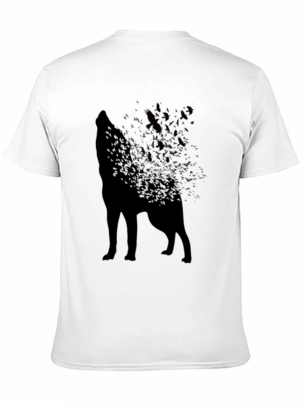 Wolf Silhouette T-Shirt - Unique Bird Design