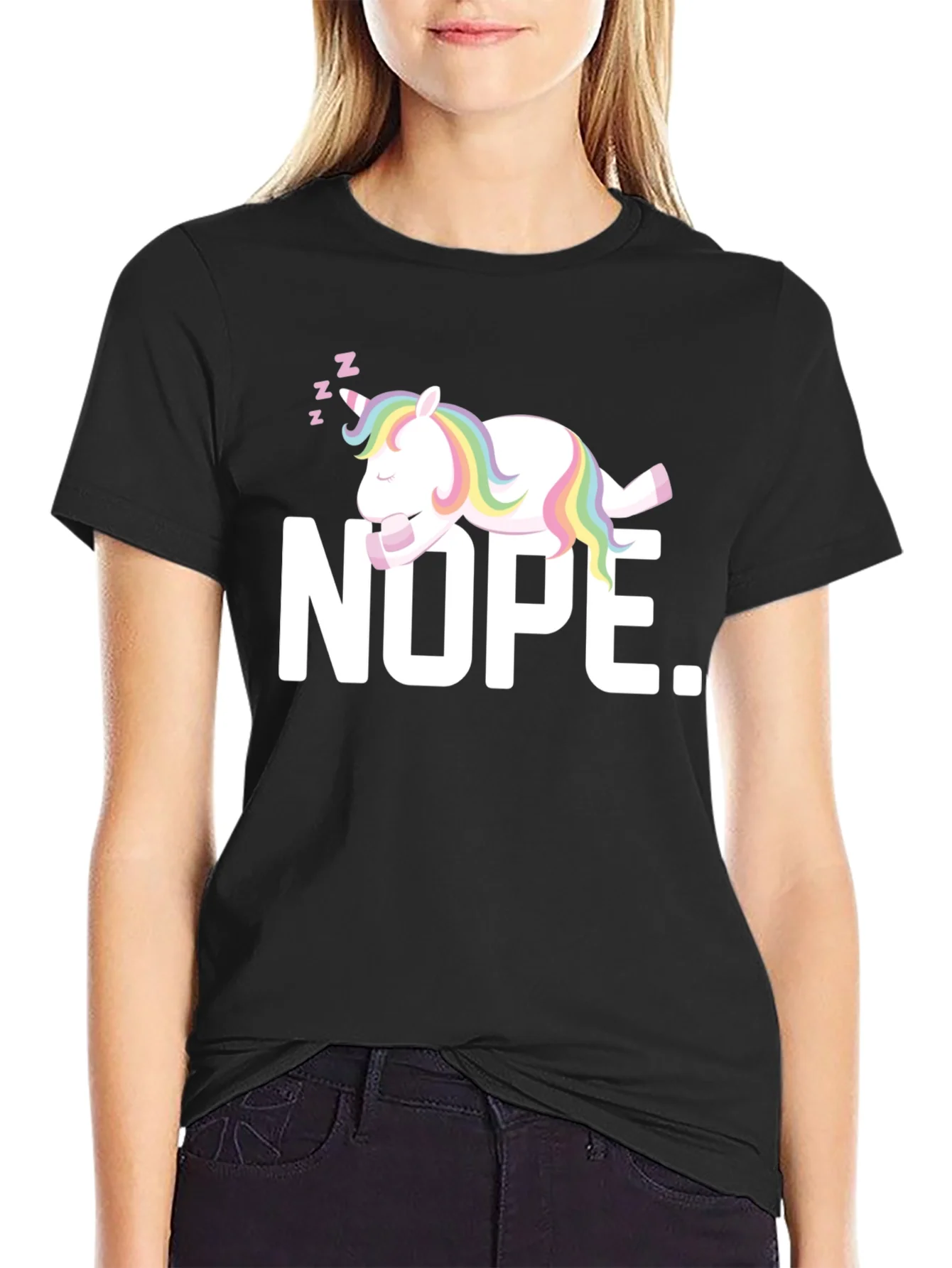 Nope Unicorn T-Shirt - Funny Sleepy Graphic Tee