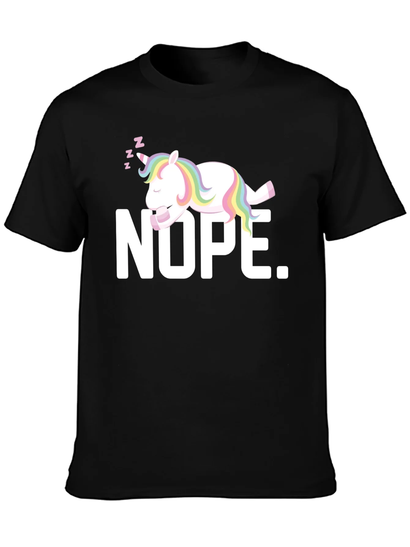 Nope Unicorn T-Shirt - Funny Sleepy Graphic Tee