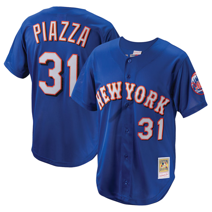 NY.Mets #31 Mike Piazza Player  Royal Cooperstown Collection Baseball Jerseys