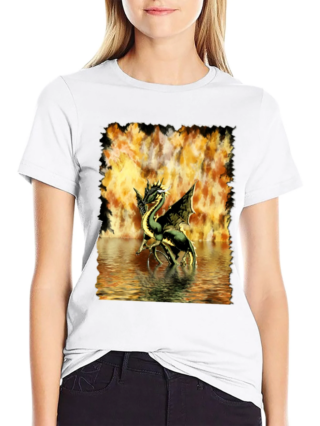 Dragon T-Shirt: Fire & Water Graphic Tee