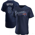 Atlanta Braves #6 Clete Boyer Navy Alternate Jersey Stitches Baseball Jerseys