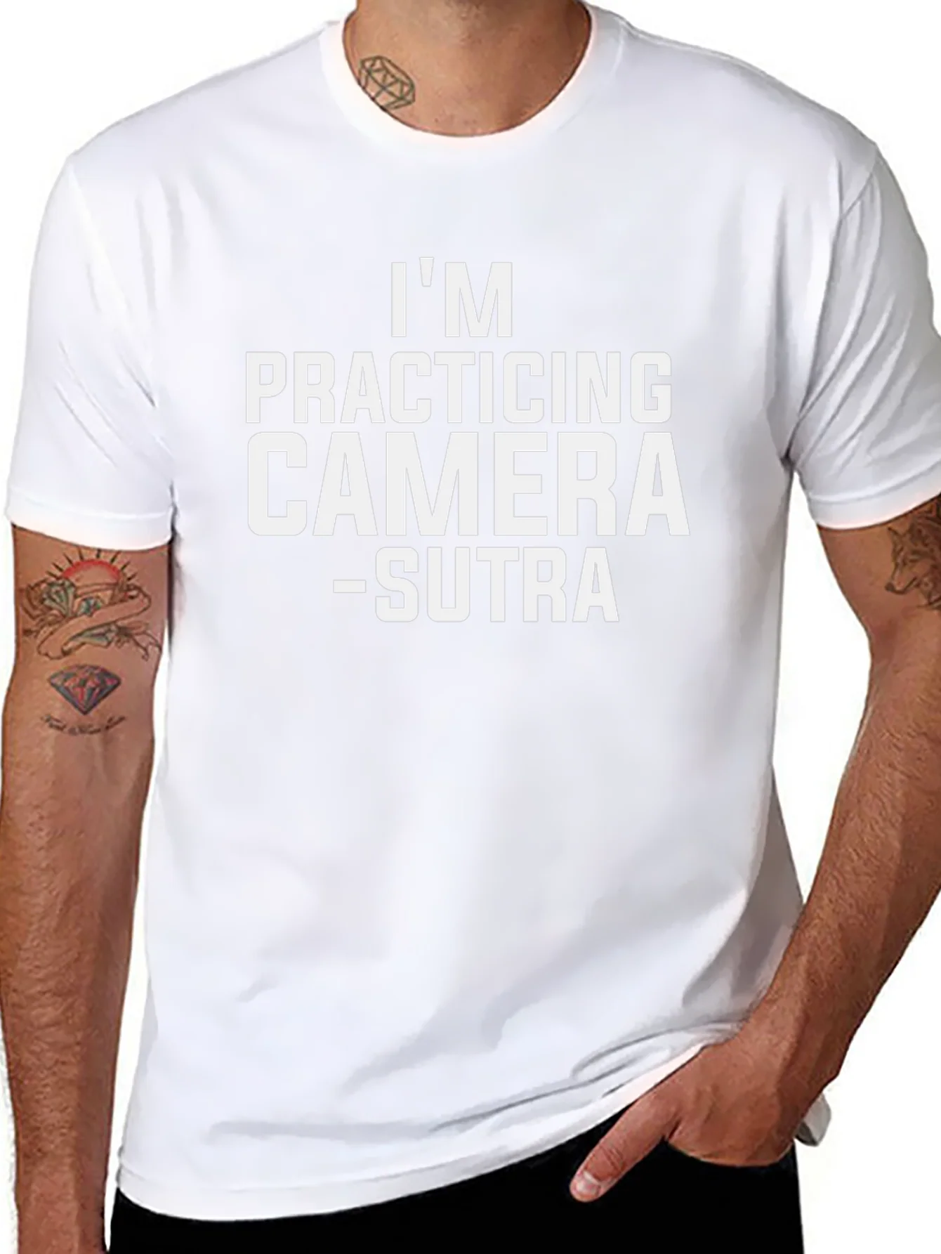 Im Practicing Camera-Sutra Black Graphic Tee