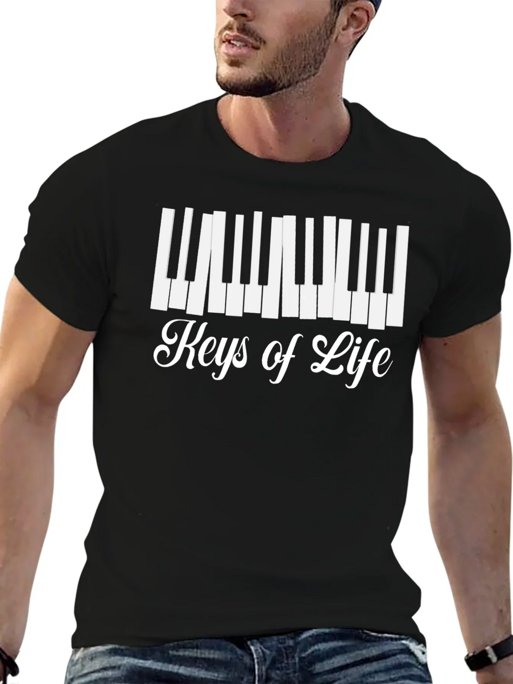 Keys of Life Graphic Tee - Musicians Black T-Shirt