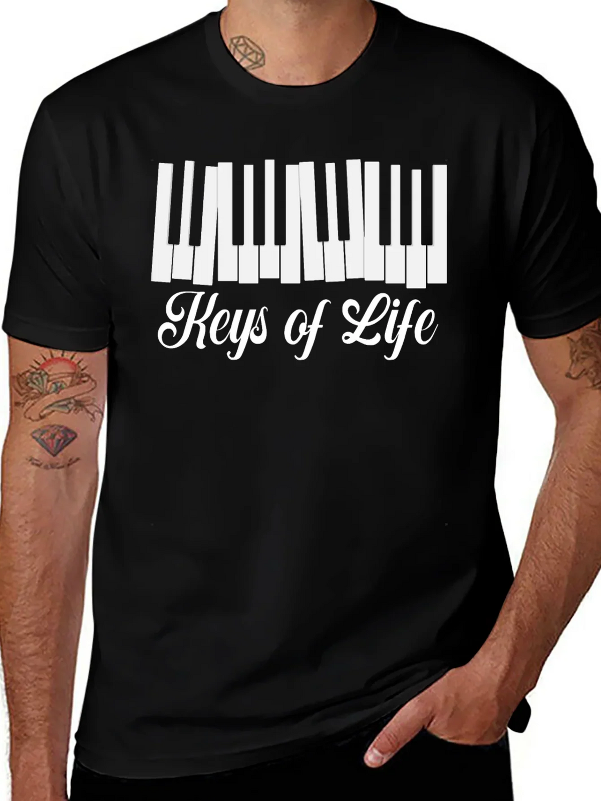 Keys of Life Graphic Tee - Musicians Black T-Shirt