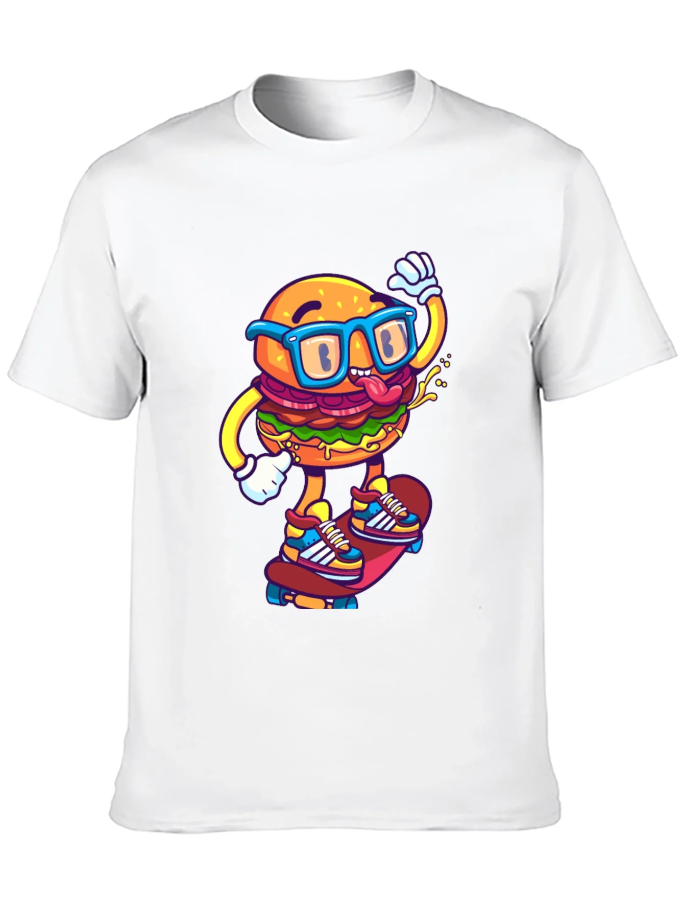 Burger Skater Graphic Tee - Cool Black T-Shirt