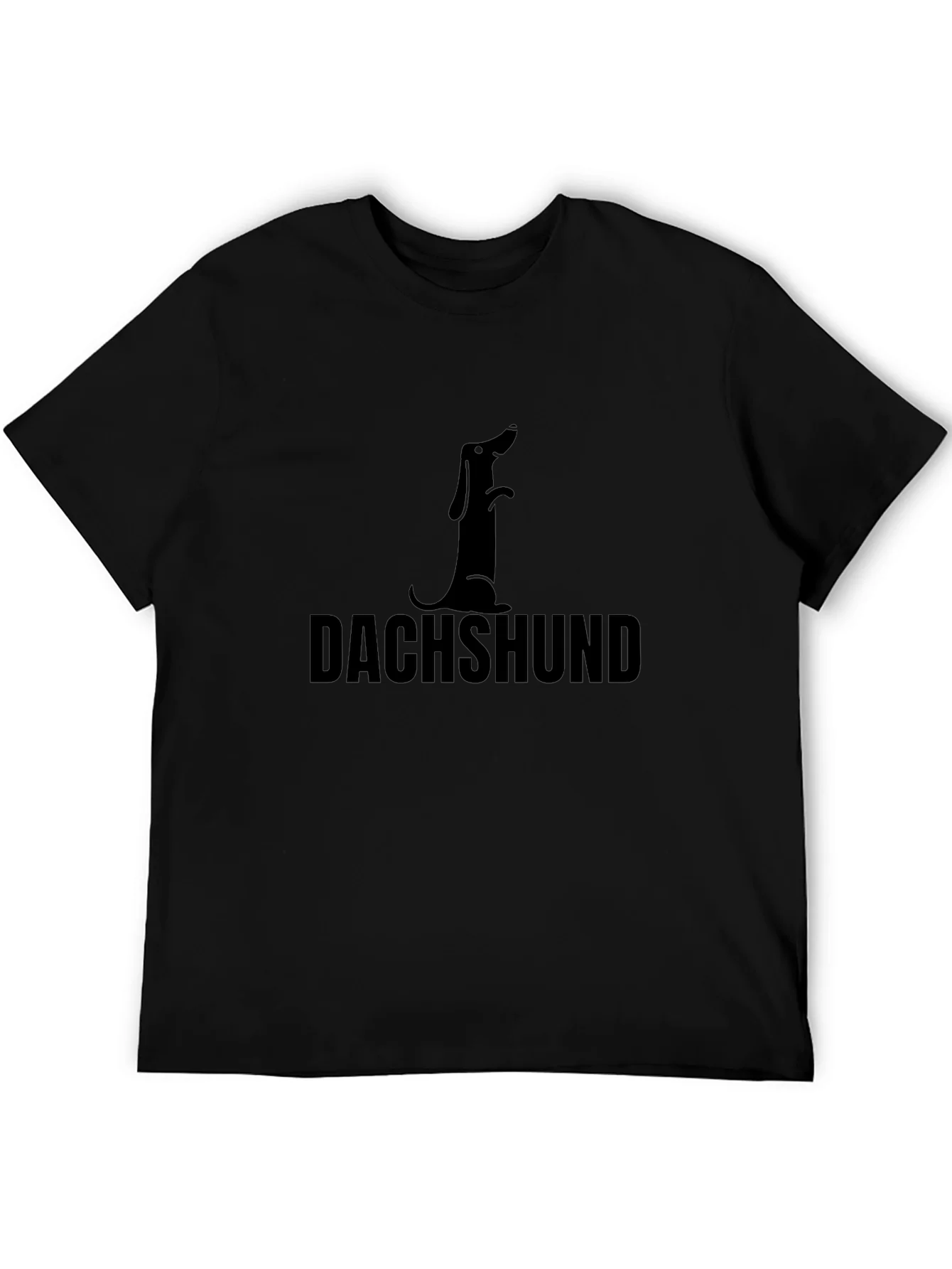 Dachshund Dog Silhouette Black T-Shirt