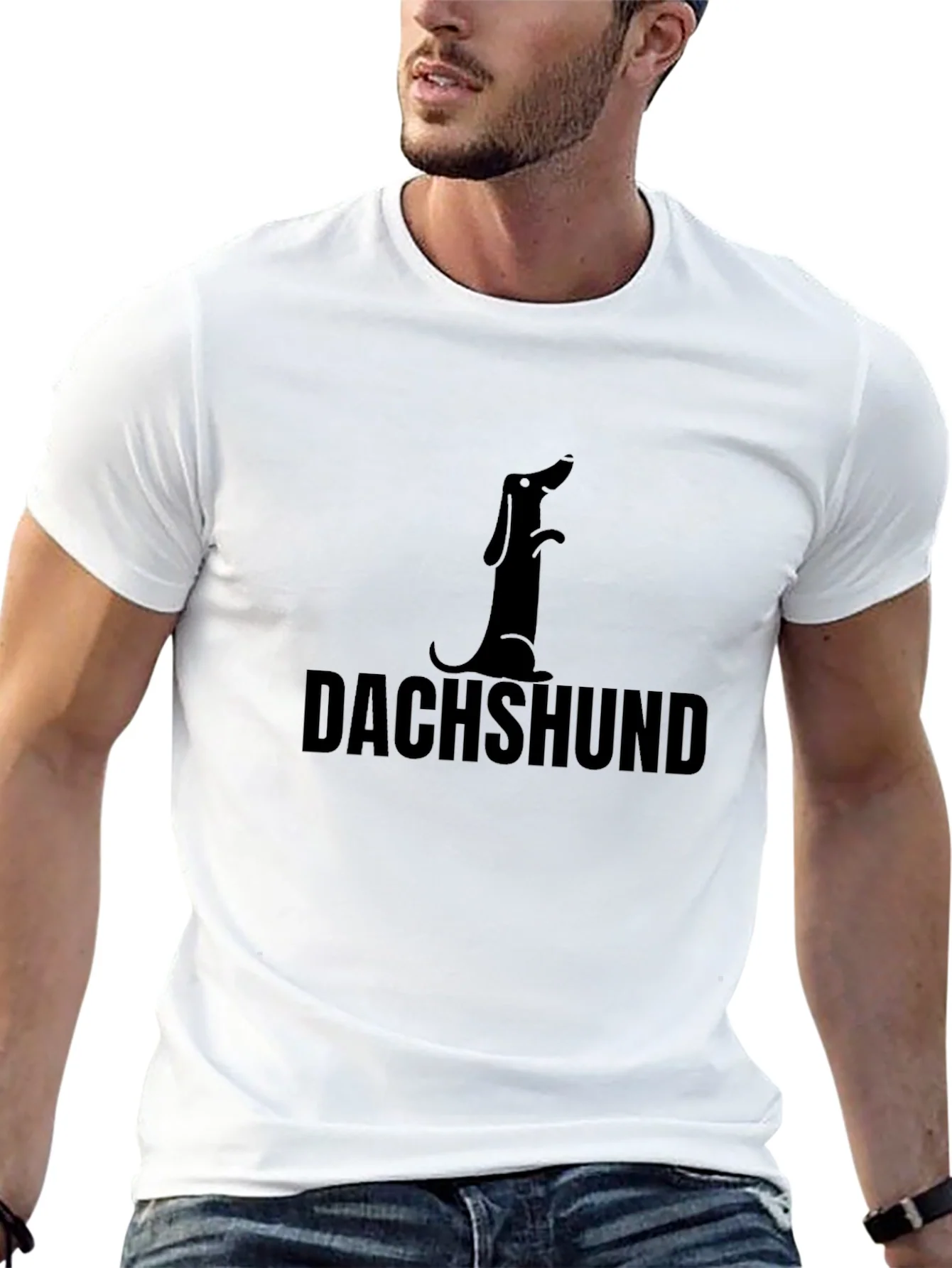 Dachshund Dog Silhouette Black T-Shirt