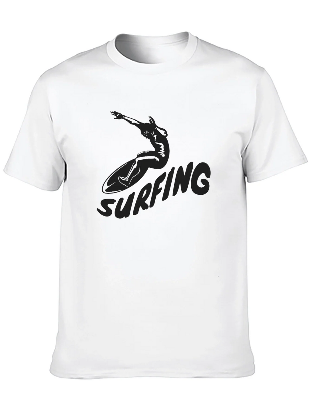Black Surfing Graphic Tee for Men