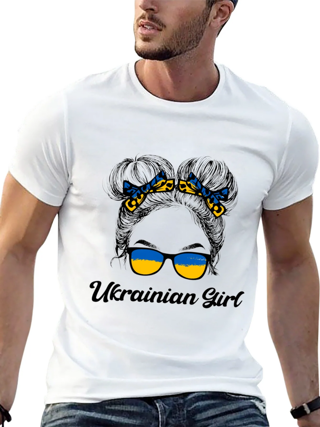 Ukrainian Girl Messy Bun T-Shirt