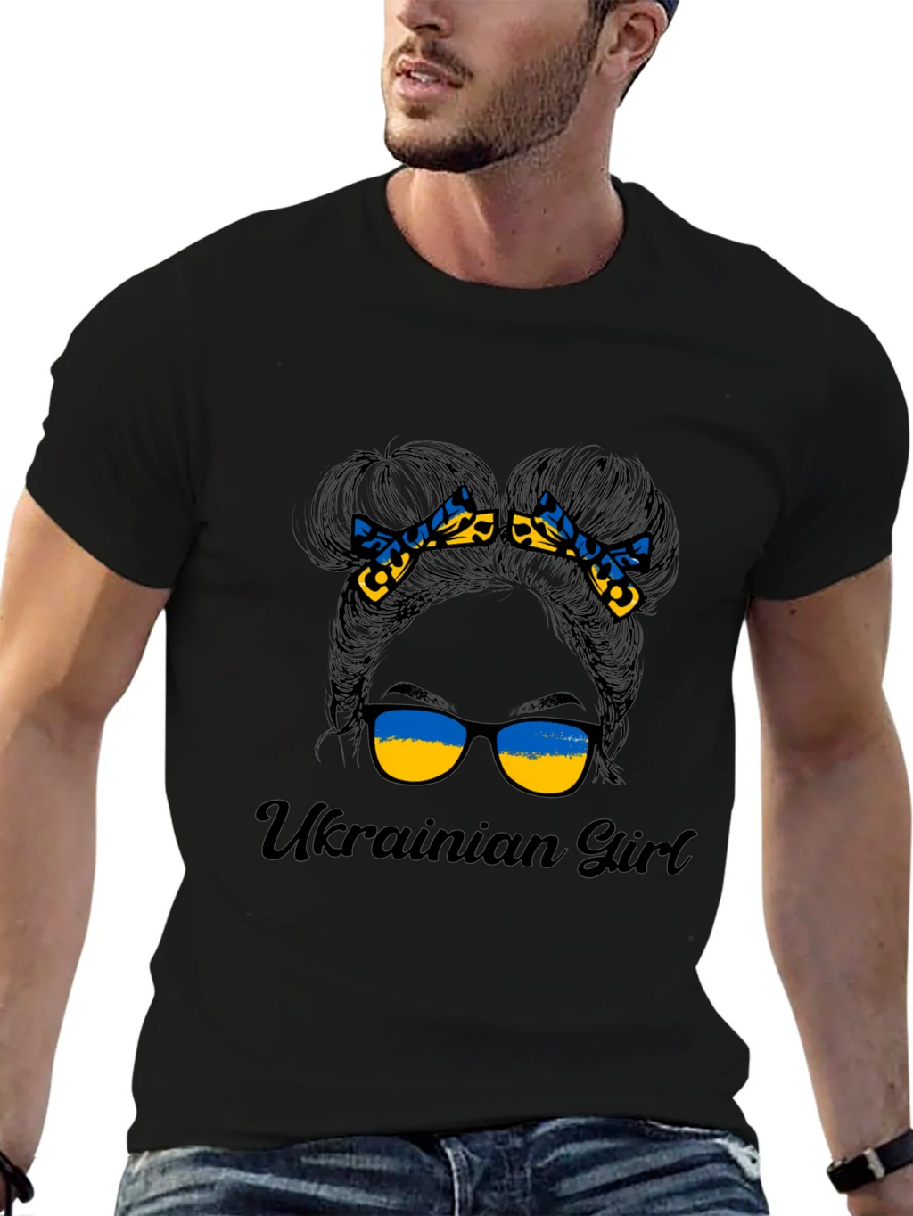 Ukrainian Girl Messy Bun T-Shirt