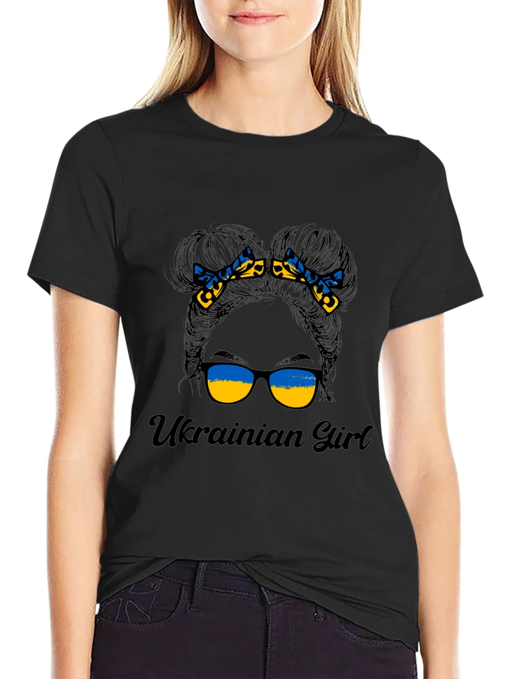 Ukrainian Girl Messy Bun T-Shirt
