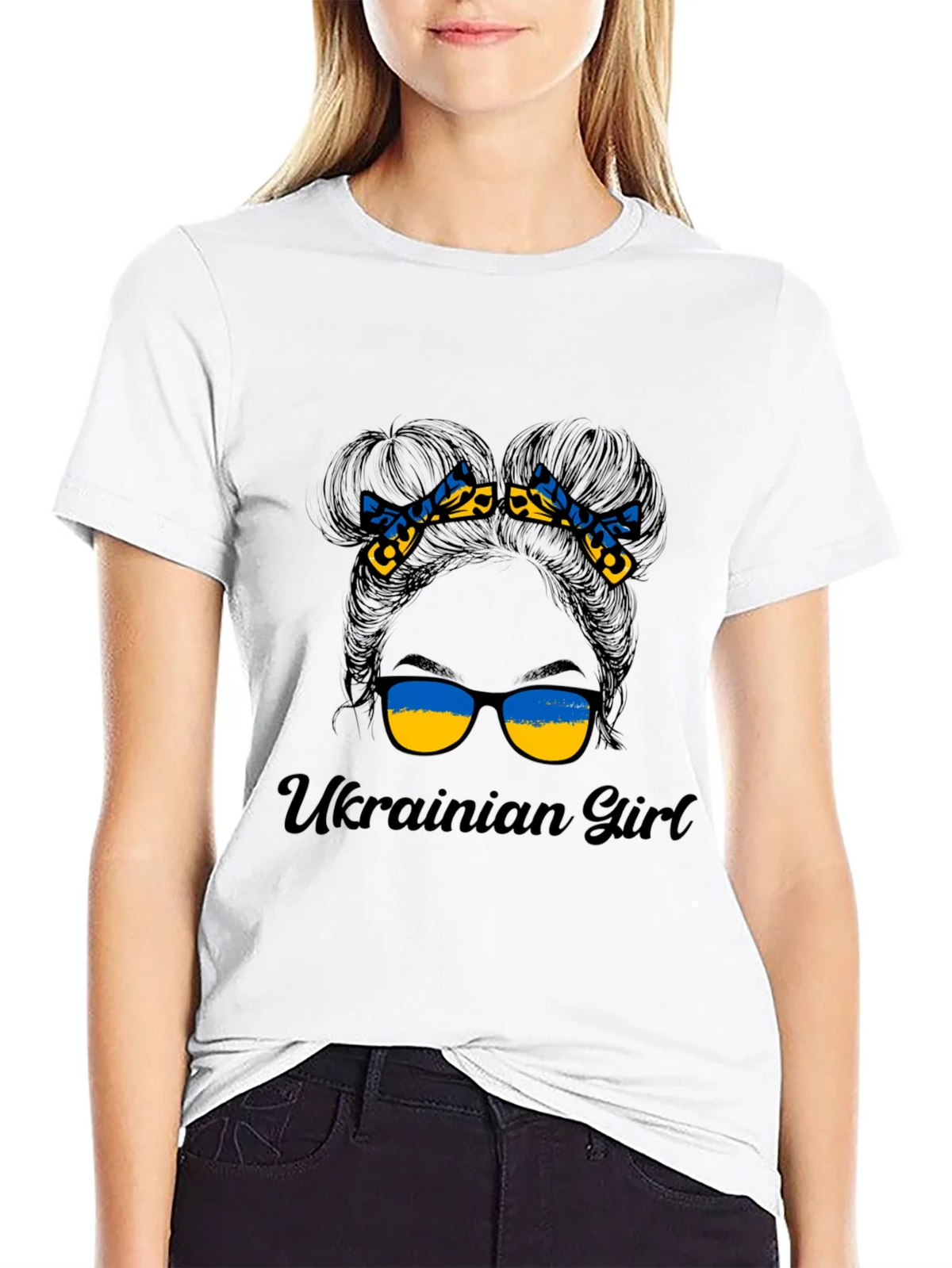 Ukrainian Girl Messy Bun T-Shirt