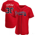 Atlanta Braves #30 Orlando Cepeda Red Alternate Jersey Stitches Baseball Jerseys