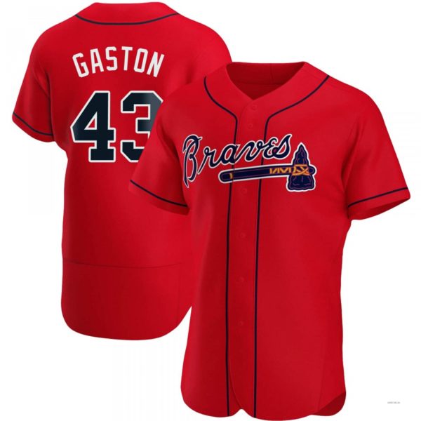 Atlanta Braves #43 Cito Gaston Red Alternate Jersey Stitches Baseball Jerseys