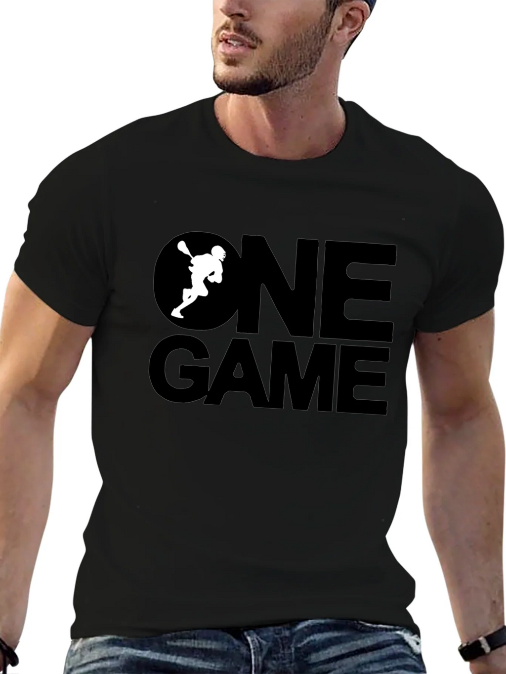 One Game Lacrosse Graphic Tee - Black