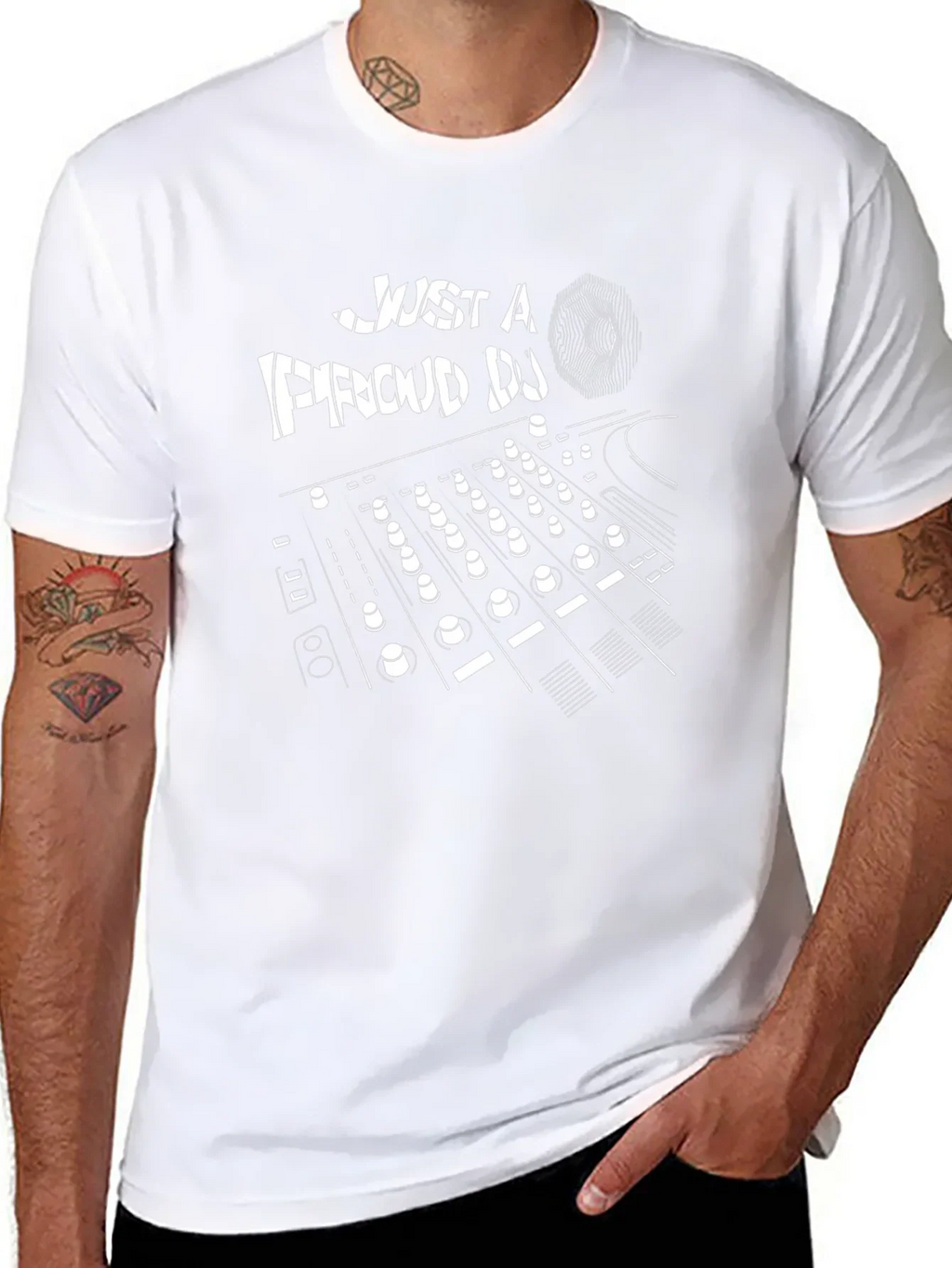 Just a Proud DJ Black Graphic T-Shirt