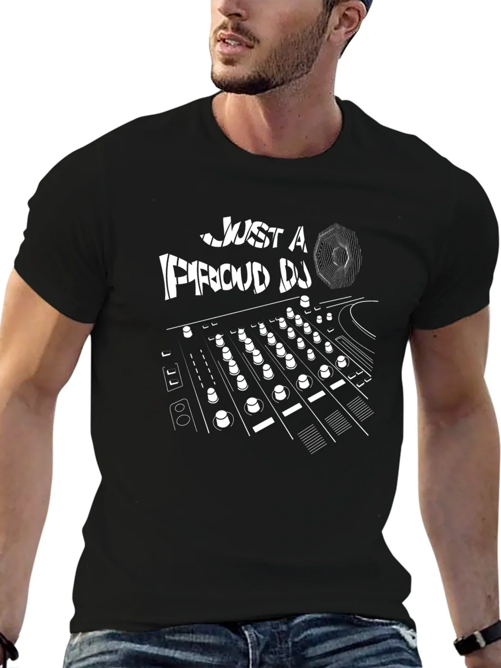 Just a Proud DJ Black Graphic T-Shirt