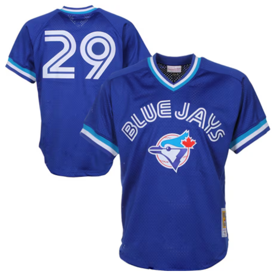 T.Blue Jays #29 Joe Carter Player  Royal 1993 Cooperstown Collection Mesh Batting Practice Baseball Jerseys