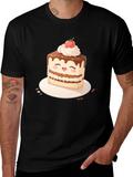 Cute Cake Slice Graphic T-Shirt - Sweet Treat Tee