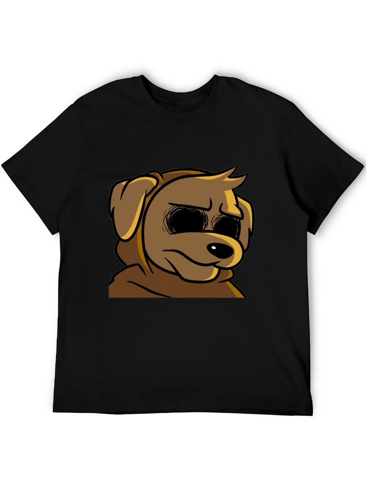 Cartoon Dog Graphic T-Shirt - Soft Black Tee