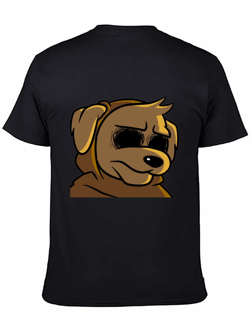 Cartoon Dog Graphic T-Shirt - Soft Black Tee
