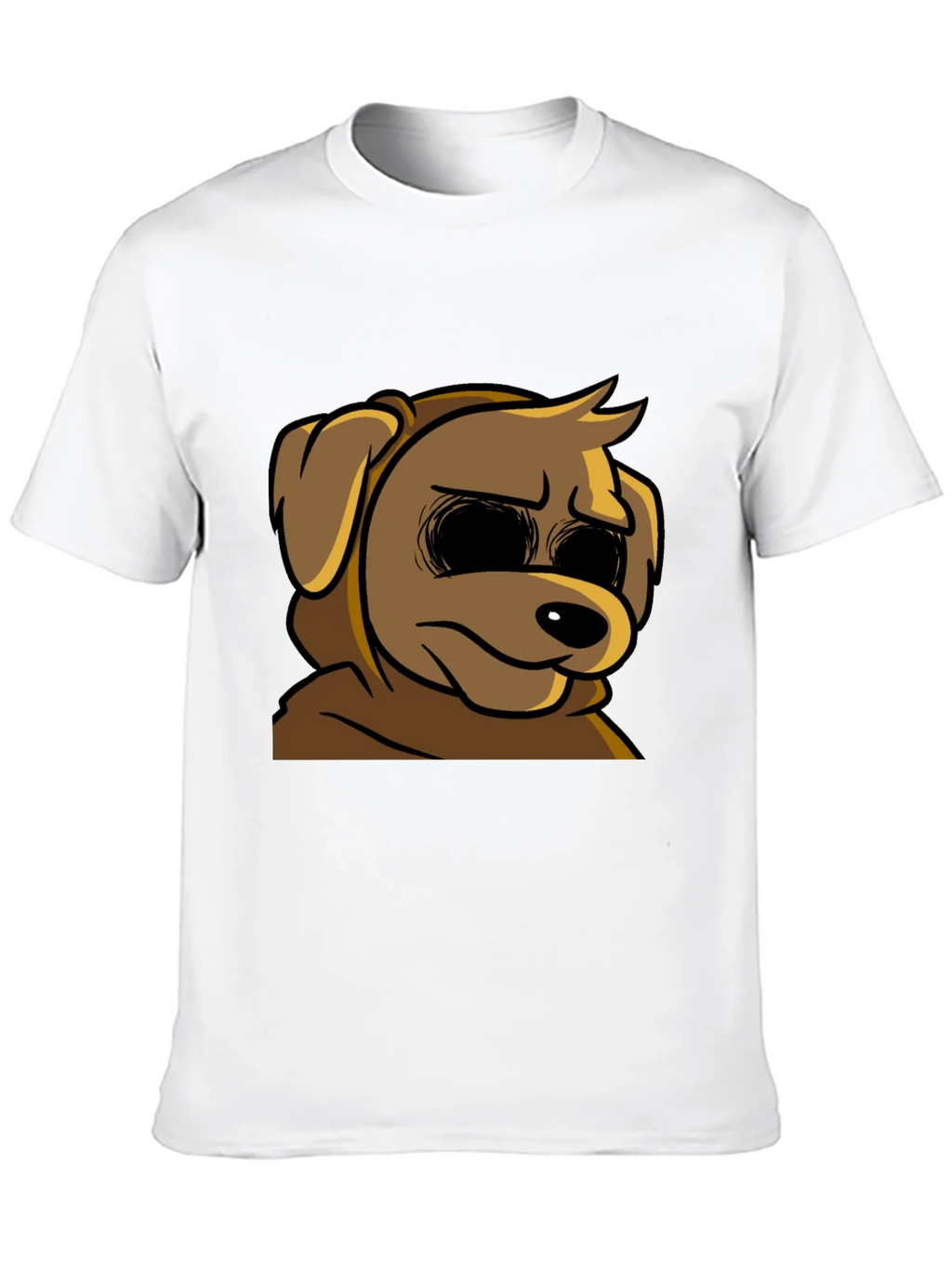 Cartoon Dog Graphic T-Shirt - Soft Black Tee