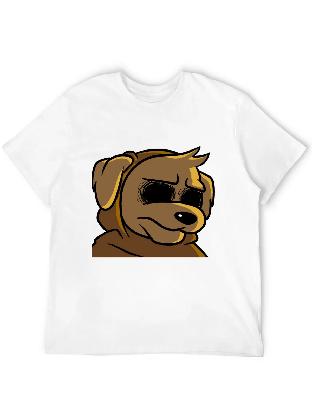 Cartoon Dog Graphic T-Shirt - Soft Black Tee